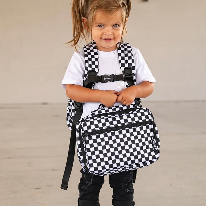 Kids Lunch Box - Black / Tan & White Checkered – Ledger Nash