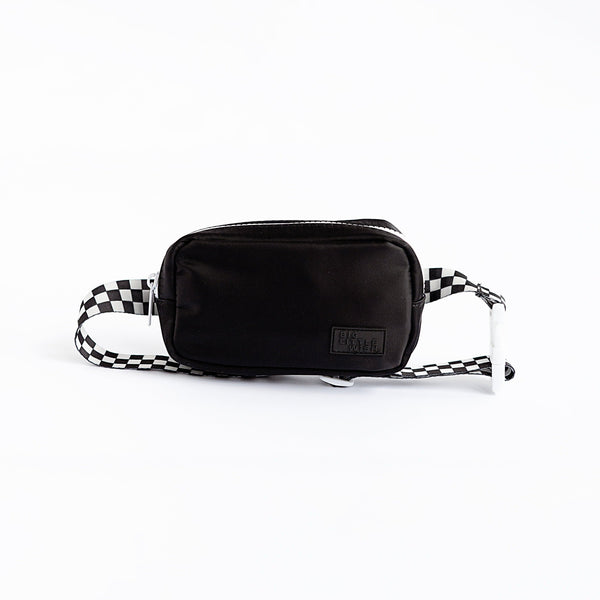 The City Bag- Adult Fanny Bag - Black with Checkered Strap