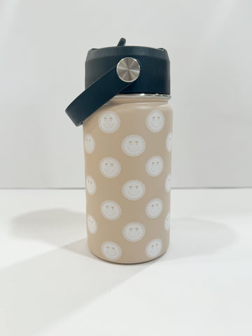 Tan Summer Smiley Water Bottle