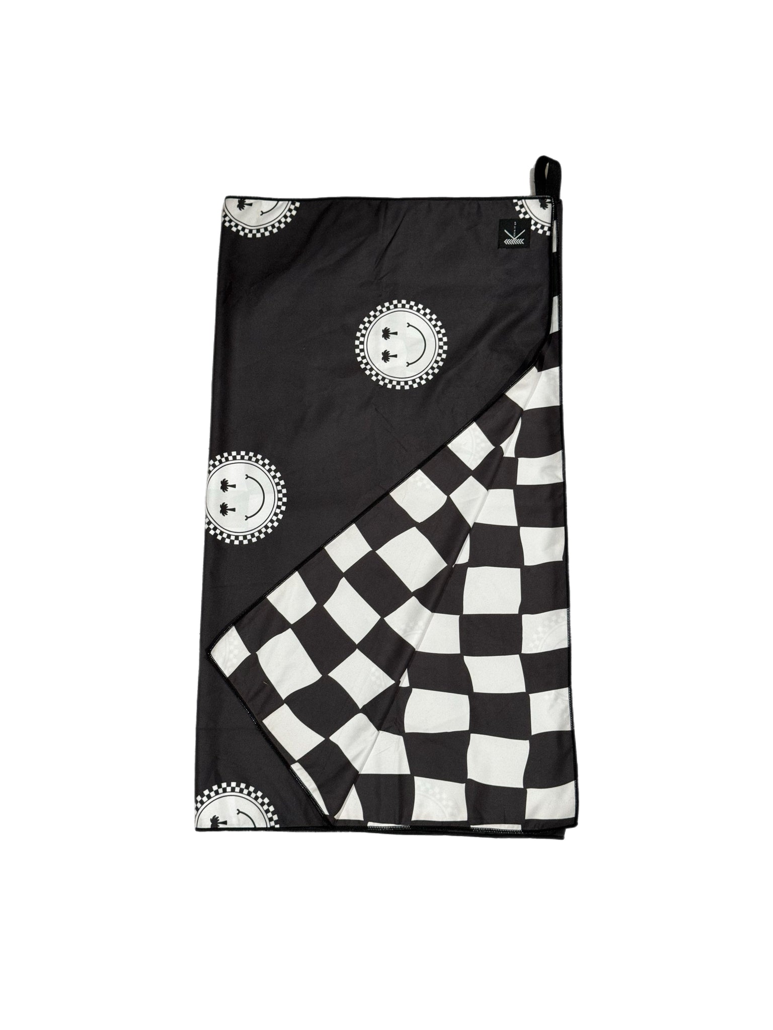 Black Checkered Sun Snuggler Beach Towel