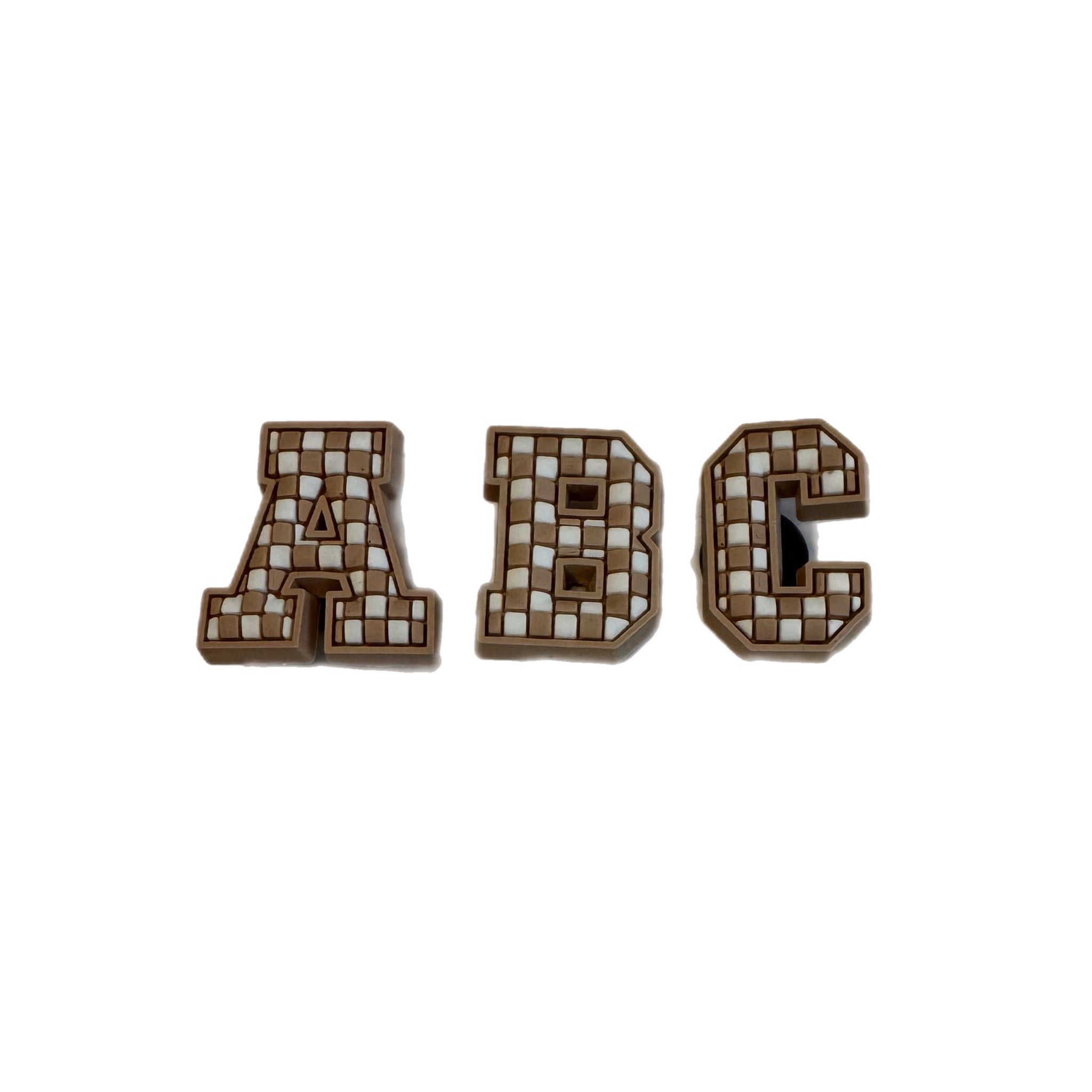 Beige Check Letter Charm