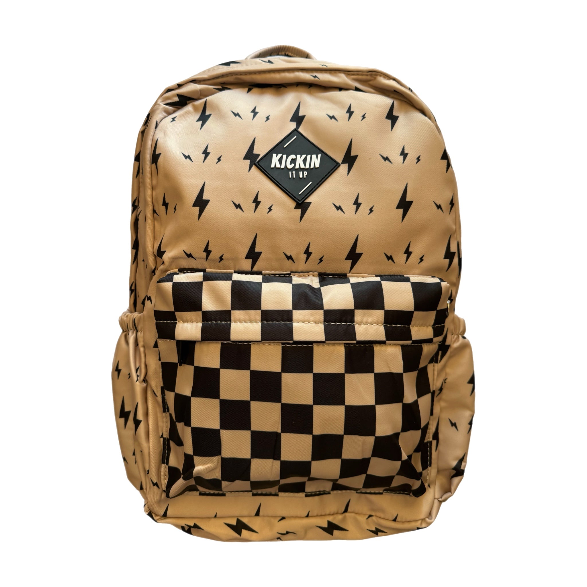 Beige Bolt Full Size Backpack