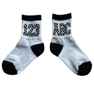 Kids Socks - ABC & 123 Checkered Pattern