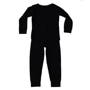 Kids Black Bamboo Pajamas - Ledger Nash Co