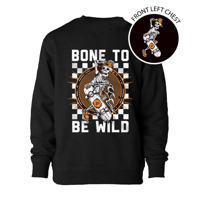 Bone to be Wild Crewneck for Kids