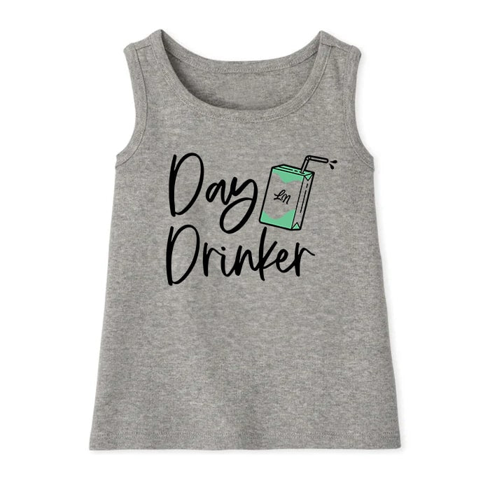 Day Drinker Kids Tank Top - Grey - Ledger Nash Co