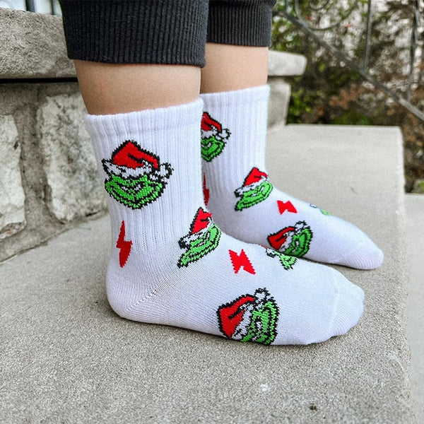 Kids The Grinch Socks on Feet - Ledger Nash Co