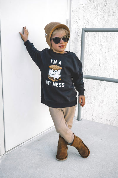 Hot Mess Smores Kids Crewneck - Model1 - Ledger Nash Co