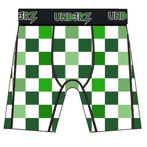 Kids Boxer Briefs - Green Checkered - Ledger Nash Co