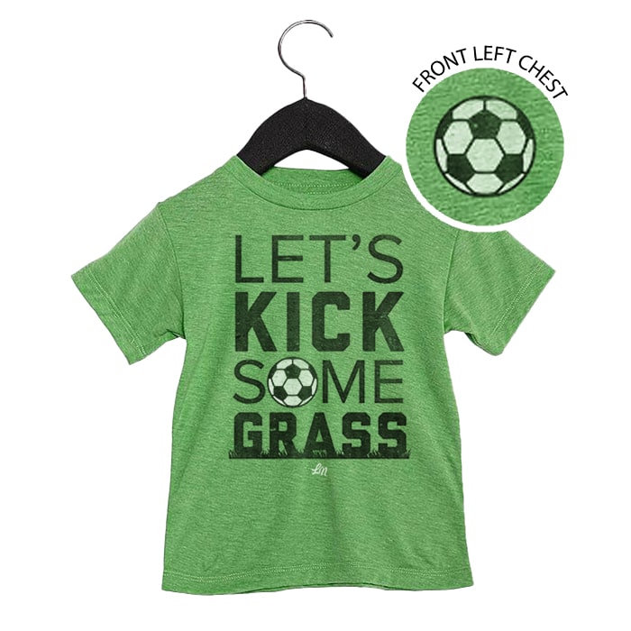 Let's Kick Some Grass Kids Soccer Tee - Ledger Nash Co