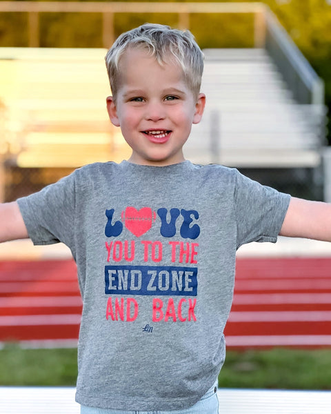 Love you to the endzone and back Kids Tee - Model1 - Ledger Nash Co