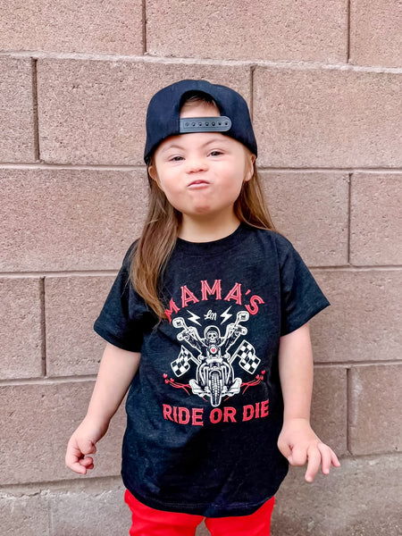 Mama's Ride or Die Kids Tee - Model 1-Ledger Nash Co