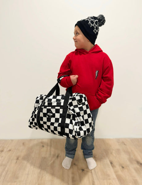 Black Checkered Weekender Bag