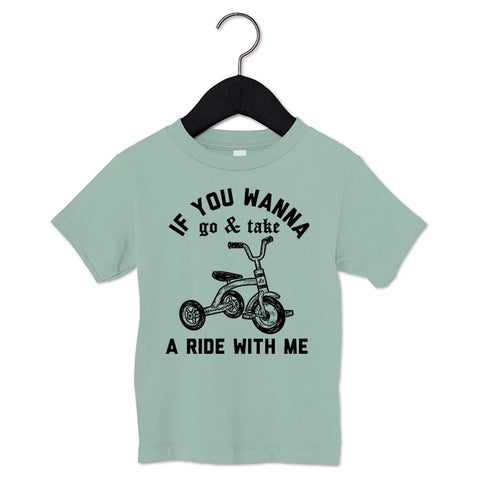 If you wanna go & take a ride with me kids tee - Ledger Nash 