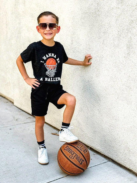 Wanna Be A Baller Kids Tee - Model3 - Ledger Nash Co